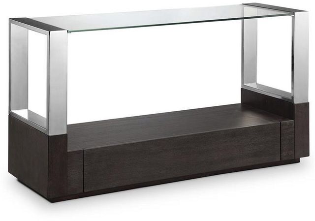 Magnussen Home® Revere Glass Top Sofa Table with Graphite Base-0