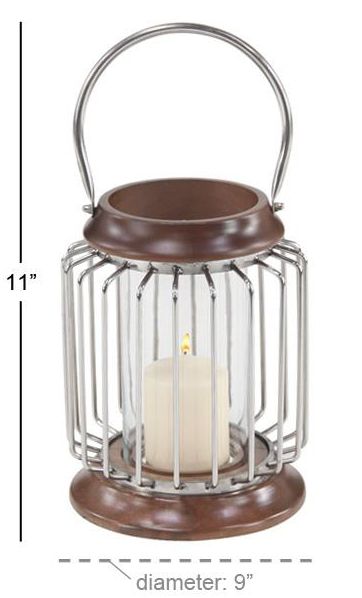 Deco Marche Silver 9" Candle Lantern-2