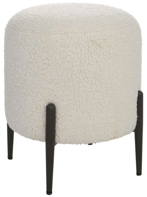 Uttermost® Arles White Shearling Ottoman-0
