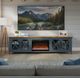 Legends Home Ithaca Blue Denim/Bourbon 96" Fireplace Console-1