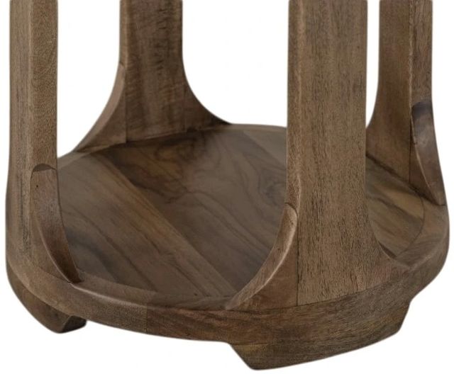 International Furniture Direct Balam Stained Brown Round Chairside Table-3