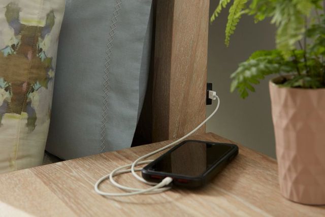 aspenhome® Cambridge Modern Khaki California King Sleigh Storage Bed-2