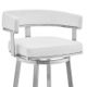 Armen Living Lorin White 30" Swivel Bar Stool-3