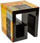 Michael Amini® Illusion Accents™ Orange Square End Table with Black/Orange Base-0