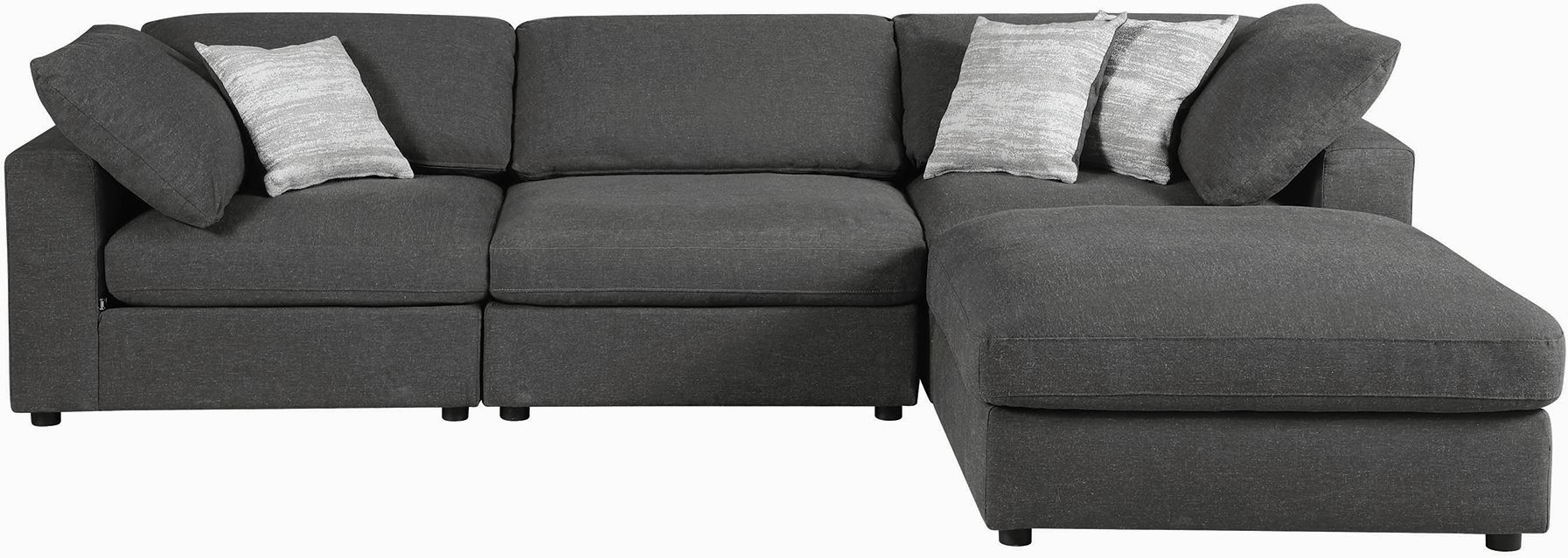 Coaster Elevations Serene Upholstered Charcoal Corner - Thumbnail 2