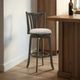 Armen Living Elle 2-Piece Dark Roast/Slip Gray Barstool Set-1
