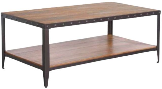 Sunny Designs™ San Diego Antique Brown Coffee Table with Dark Gray Base-0