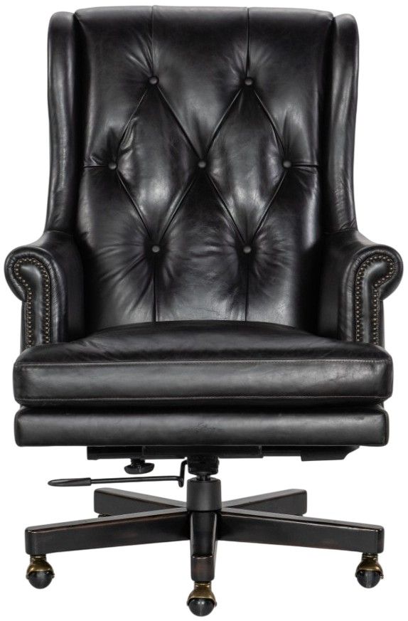 Hooker® Furniture EC Charleston Old Saddle Black Leather Executive Swivel Tilt Chair-1