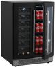 Aviva Noire 24" Vitrified Black Built-In or Freestanding Glass Wine Cooler-2