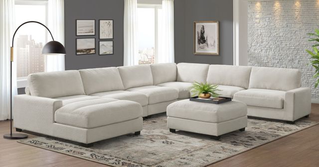 Elements International Arizona 7-Piece Steno Beige Left-Arm Facing Sectional -1