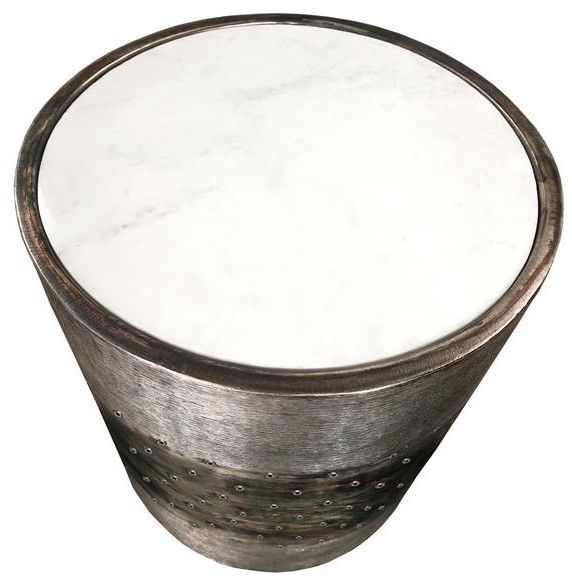 Riverside Furniture Ansel White Spot Table with Banded Taupe Base-2
