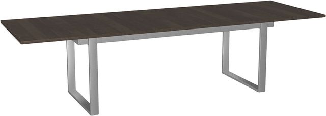 Amisco Customizable Burton 120" Rectangular Extendable Table with 1" Birch Veneer Top and 1 Leaf-1