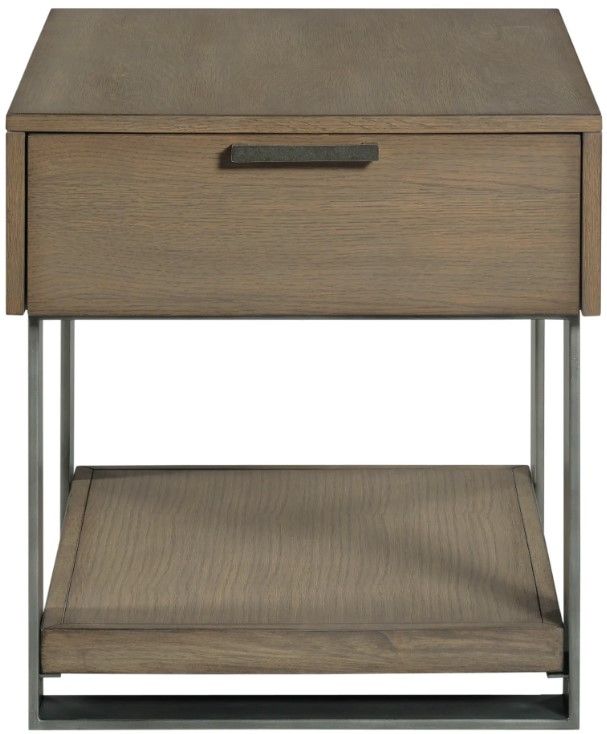 Hammary® Stella Umber Rectangular End Table with Gray Frame-2