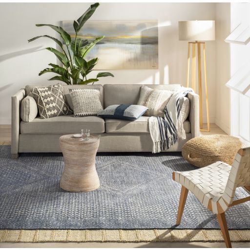 Surya Avila Navy/Ivory 50"x60" Throw Blanket-3