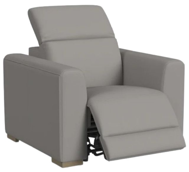 Flexsteel® Aurora Ash Leather Power Recliner with Power Headrest-1