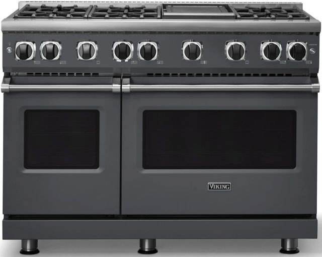 Viking® 7 Series 48" Cast Black Pro Style Natural Gas Range with 12" Reversible Griddle-2