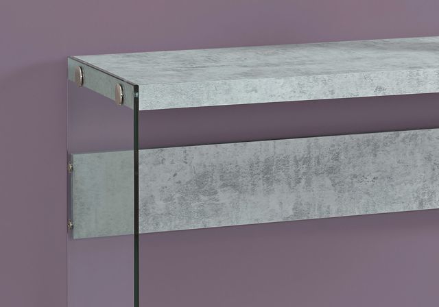 Monarch Specialties Inc. Grey Cement 44"L Tempered Glass Base Accent Table-1