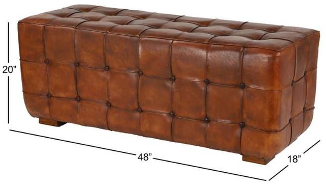 Deco Marche U Select Brown Tufted Upholstered Bench-2