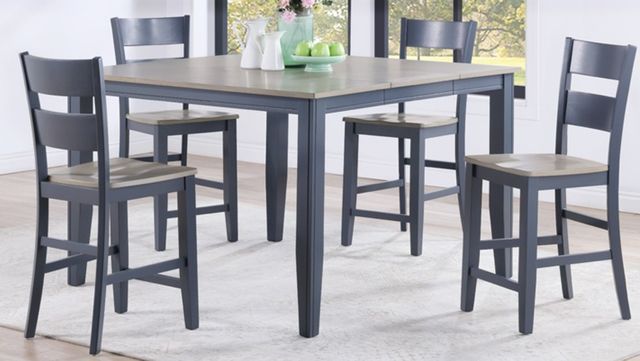 American Wholesale Furniture Gray Pub Height Table with Graphite Base-2