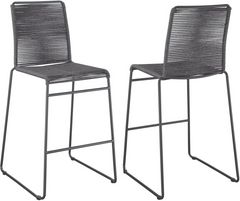 Coaster® Jerome 2-Piece Charcoal/Gunmetal Upholstered Bar Stools