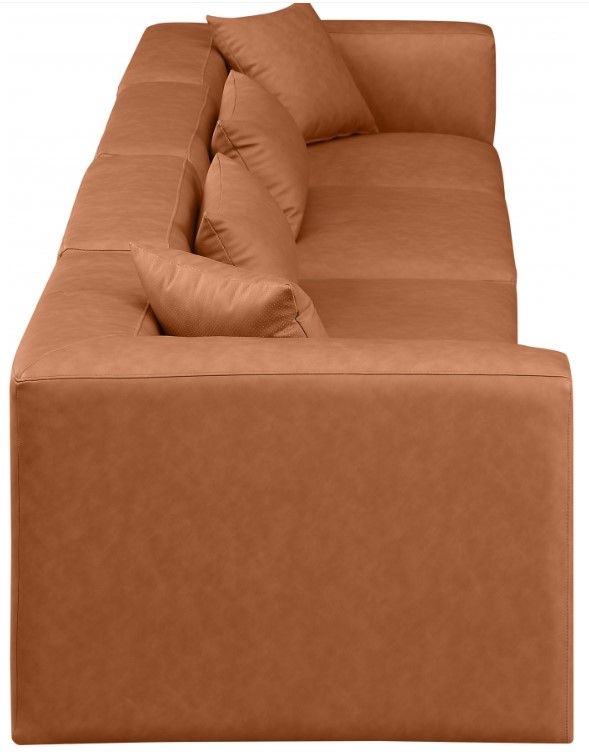 Meridian Furniture Cube 4-Piece Cognac Modular Sectional-2