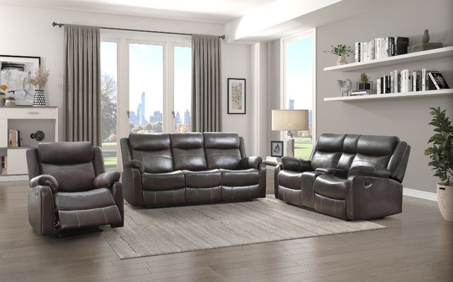 Homelegance® Yerba Dark Brown Manual Reclining Chair-1