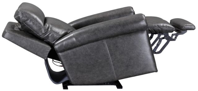 Flexsteel® Alexander Weathered Gray Leather Power Recliner with Power Headrest and Lumbar-1