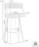 Armen Living Saturn Black/Gold Bar Stool-2