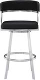 Armen Living Saturn Black/Brushed Stainless Steel Counter Stool-2
