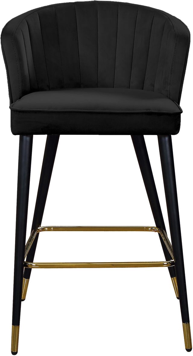 Meridian Furniture Cassie Black Velvet Counter Stool-2
