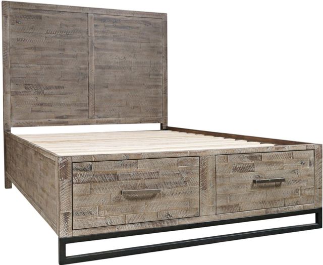 Jofran Inc. East Hampton 4-Piece Distressed Gray Queen Panel Storage Bedroom Set-3