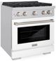 ZLINE 30" Stainless Steel Pro Style Gas Range with White Matte Door-3