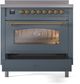 Ilve® Nostalgie II Series 36" Blue Grey Pro Style Induction Range-4