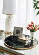 A & B Home Black/Gold Marble Decorative  Tray-5