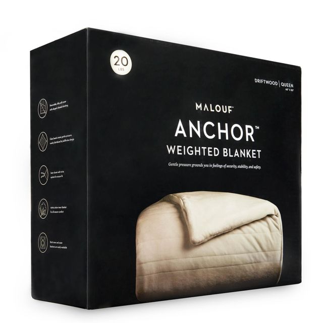 Malouf® Woven Anchor™ Ash 15 lbs Queen Weighted Blanket-2