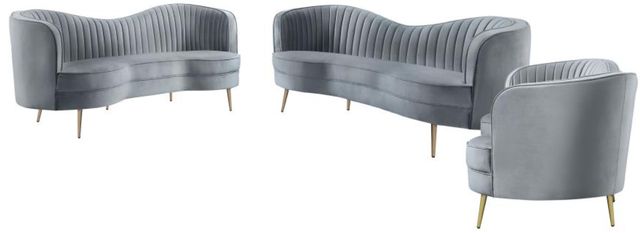Coaster® Sophia 3-Piece Gray Upholstered Stationary Seating Set-0
