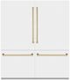 ZLINE Autograph Edition 72" 39.6 Cu. Ft. White Matte Built-In French Door Refrigerator with Water Dispensers, Ice Makers, and Polished Gold Accents-0