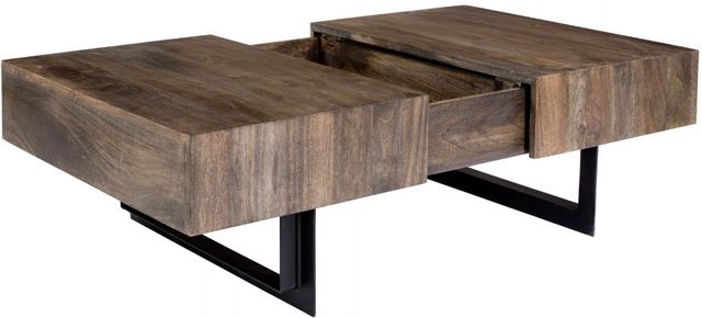 Moe's Home Collection Tiburon Brown Coffee Table with Metal Base-1