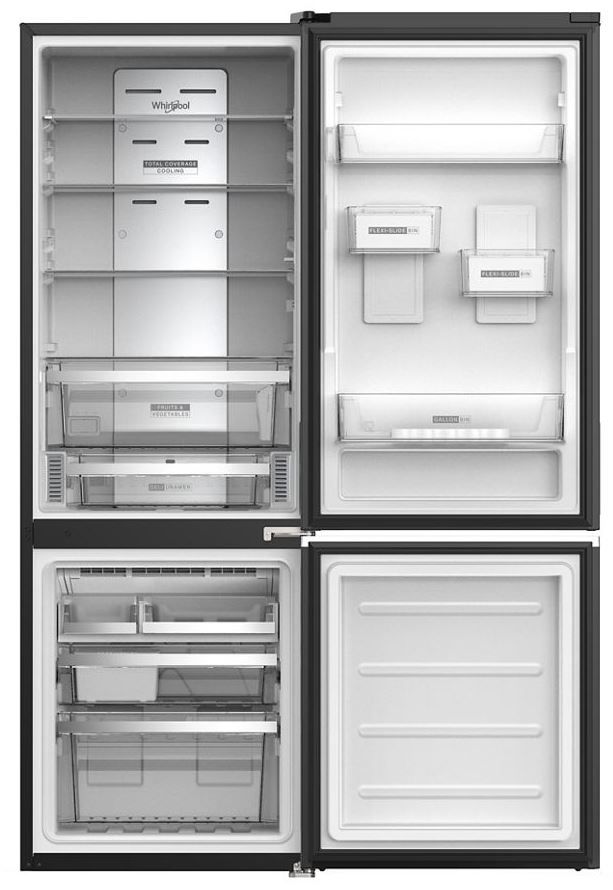 Whirlpool® 13.0 Cu. Ft. Black Counter Depth Bottom Freezer Refrigerator-1