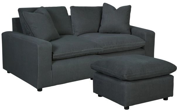 Signature Design by Ashley® Savesto 2-Piece Charcoal Sectional with Ottoman Set-0