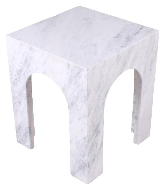 Meridian Furniture Palermo White Marble End Table-0