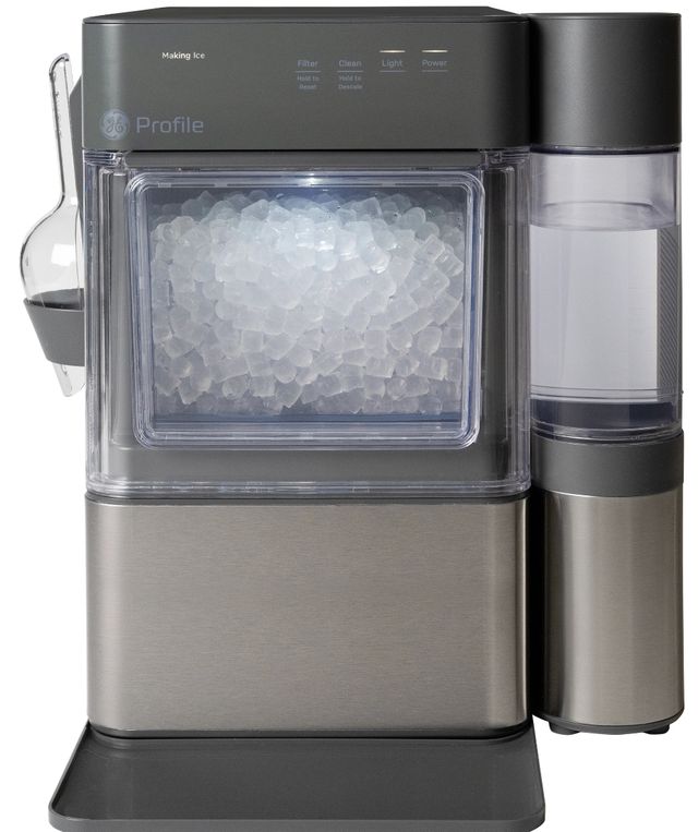 GE Profile™ Opal™ Mini Pro 12" 34 lb. Stainless Steel/Gray Nugget Ice Maker with Side Tank-0