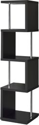 Coaster® Baxter Black/Chrome 4-Shelf Bookcase-1
