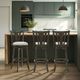Armen Living Elle Dark Roast/Slip Gray Swivel Bar Stool-2