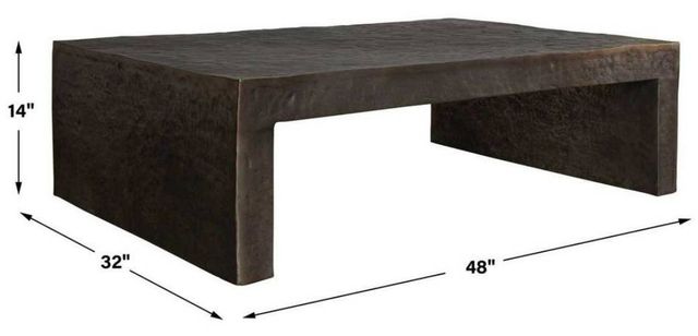 Uttermost® Obra Golden Dark Bronze Aluminum Indoor-Outdoor Coffee Table-2