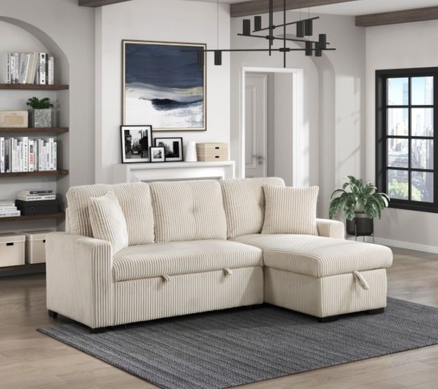 Homelegance® Rhett 3-Piece Beige Right-Arm Facing Reversible Sleeper Sectional-1