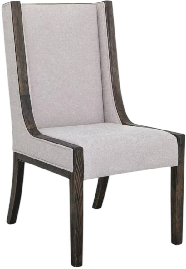 International Furniture Direct Balam Ivory-Stained Dark Side Chair-0