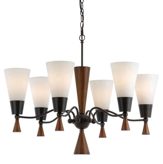 Cal® Lighting & Accessories Verona 6-Light Frosted White Chandelier-0