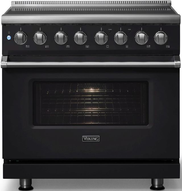 Viking® 5 Series 36" Onyx Pro Style Induction Range with Polished Chrome Trim-3
