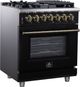 FORNO® Massimo Series Alta Qualita 30" Black Pro Style Dual Fuel Range-1